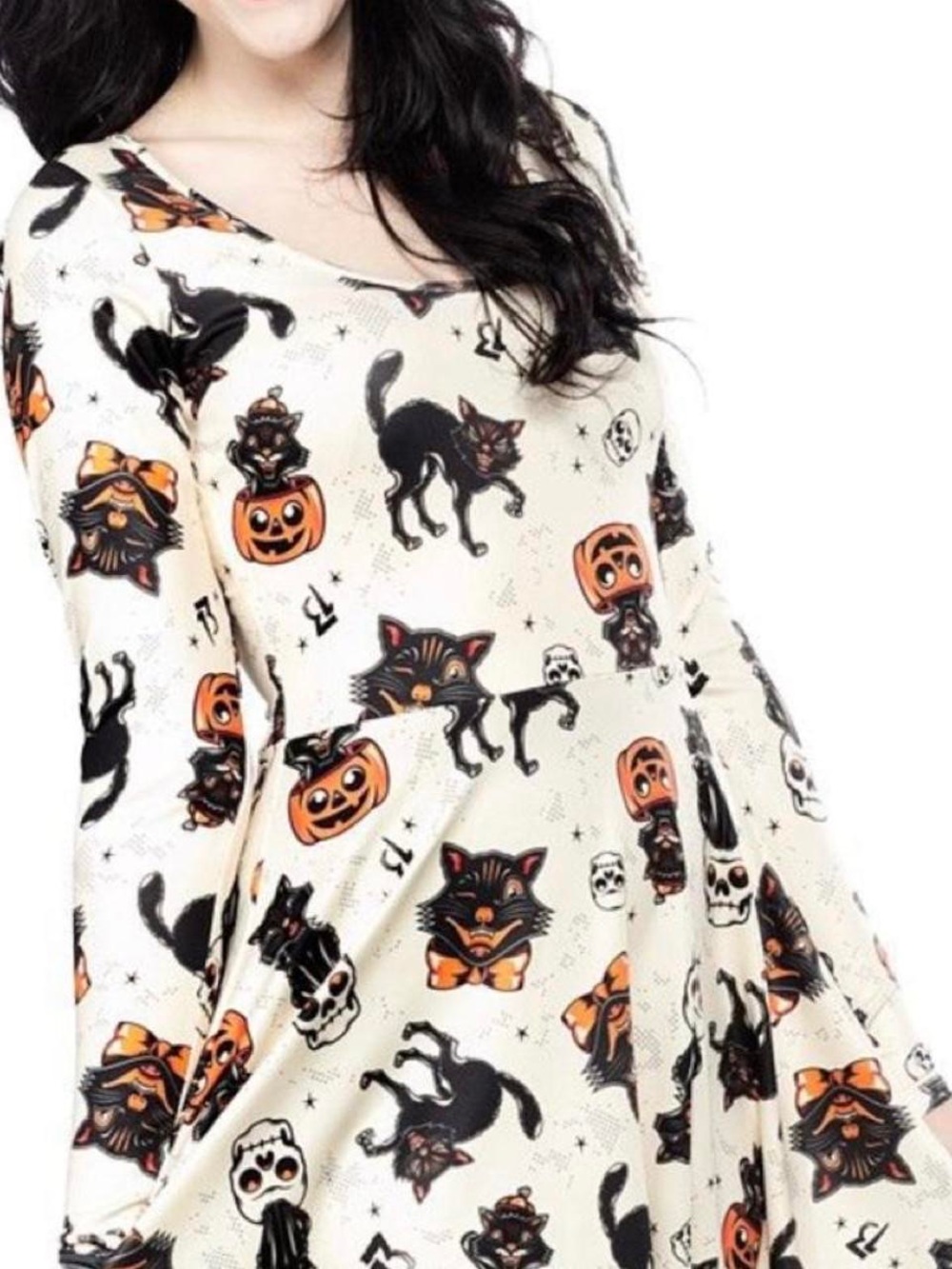 Halloween sourpuss dress Cream & Black